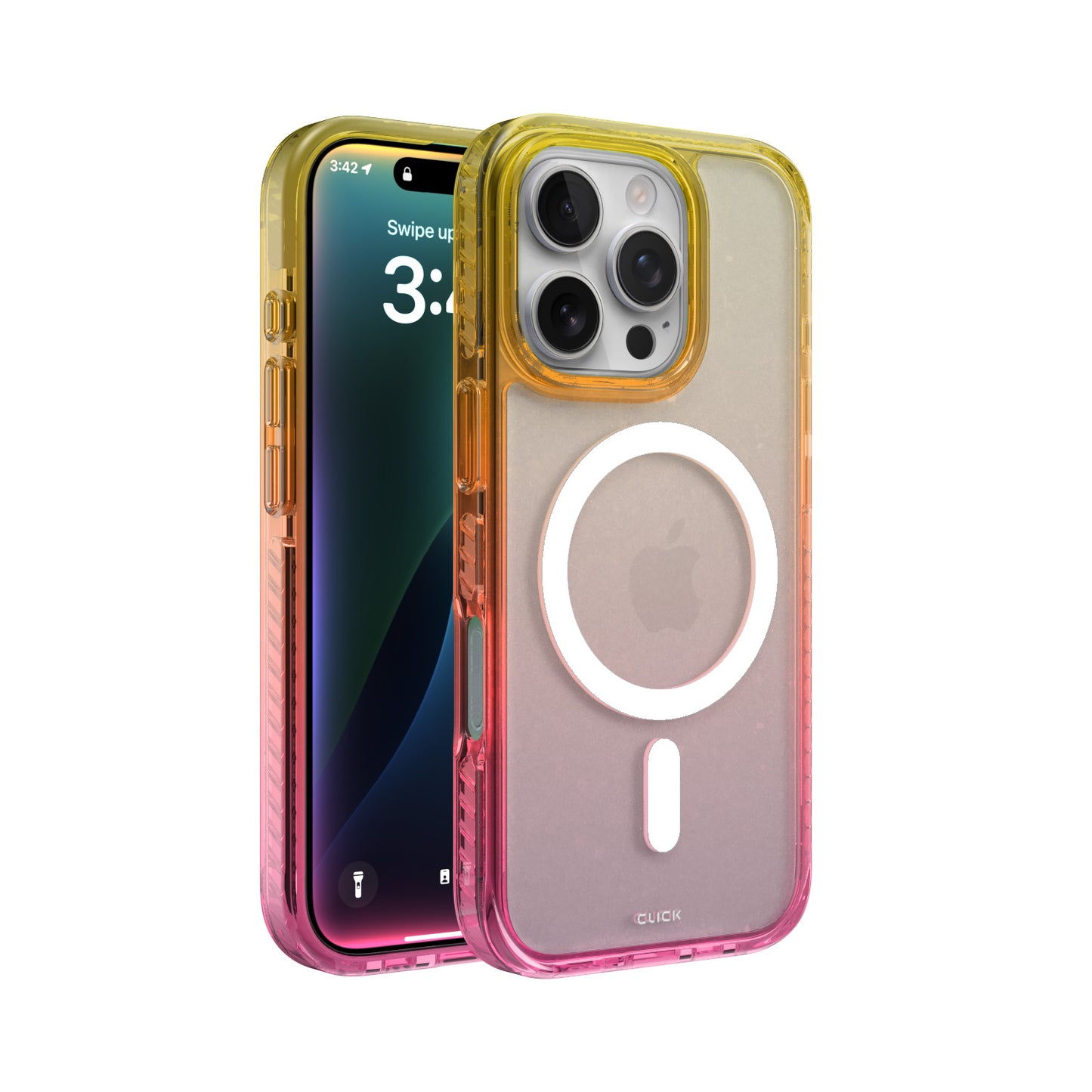 CLICK Clear Ombre MagSafe Case - Pink & Purple